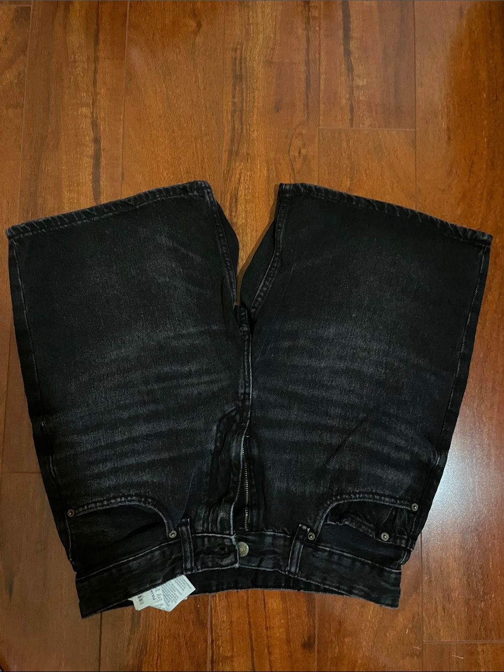 Pull&Bear Men’s Black Washed Jean Shorts